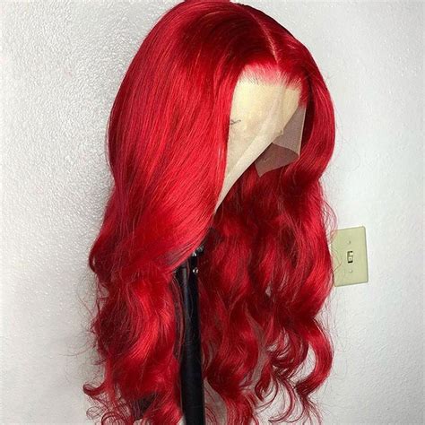 red human hair lace wigs|red wig transparent.